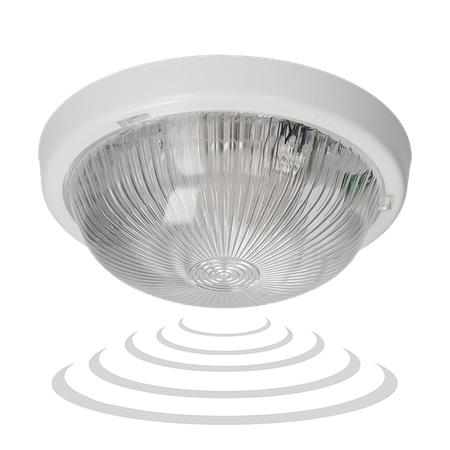 7070T-ALFA/MS. oprawa oświetleniowa z mikrofalowym czujnikiem ruchu. 100W. E27. IP44. szkło przeźroczyste A2210-HF