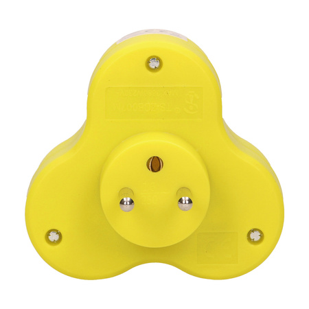 Rozgałęźnik 3x2P+Z. limonkowy OR-AE-13134/L