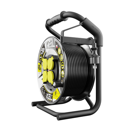 Przedłużacz bębnowy 40m HEAVY LINE z metalowym bębnem i 4 gniazdami 230V W-99457
