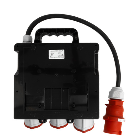 Rozdzielnica budowlana 2x16A 32A CEE 4x230V erbetka z uchwytem i kablem z wtyczka 32A CEE Doktorvolt DV-1437-F