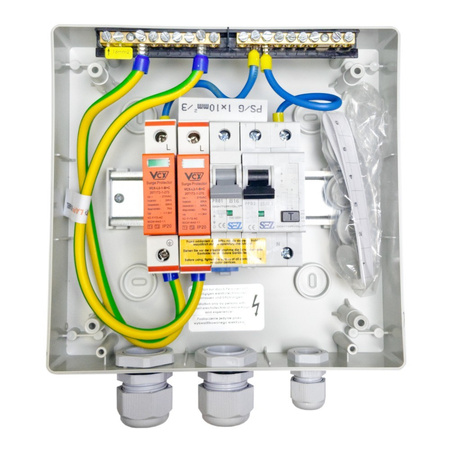 Rozdzielnica PV Fotowoltaiczna Solarna AC 1F B16 25A 300mA T1 T2 Doktorvolt DV-9481-FOT-264-AC