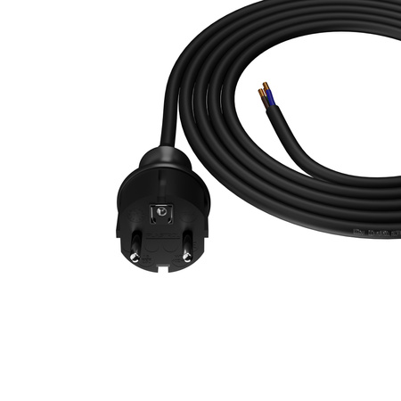 Przewód przyłączeniowy 2m z wtyczką prostą 250V 16A 3x1,5 mm² IP44 H07RN-F PP-40H czarny W-97212