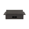 Gniazdo meblowe wpuszczane w blat z grubym rantem. 2x2P+Z. 3 porty USB. czarne