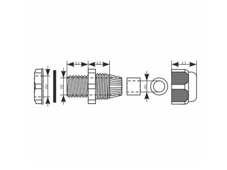 PG16 Dławnica kablowa 10-14mm IP68 dławik kablowy E-P 34.16