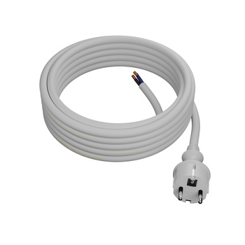 Przewód przyłączeniowy 5m z wtyczką prostą 250V 16A 3x2,5 mm² IP44 H05VV-F PP-40H biały W-98396