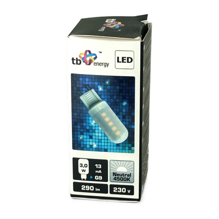 Żarówka LED biały neutralny G9 3W 230V 2800K 280lm LLTBEG9C0300031