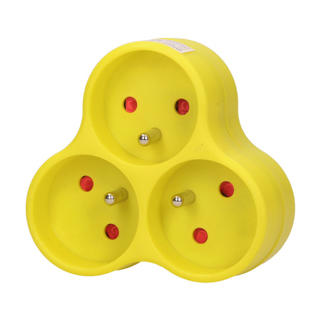 Rozgałęźnik 3x2P+Z. limonkowy OR-AE-13134/L