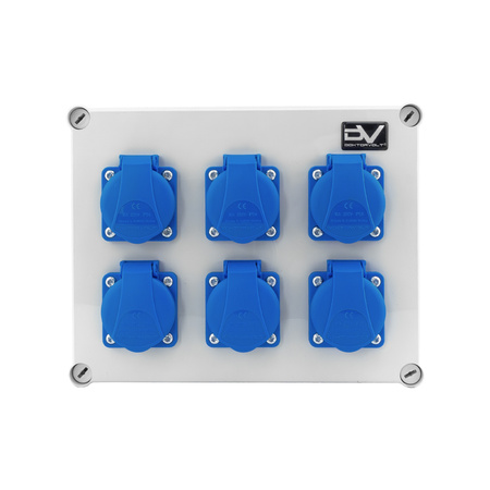Rozdzielnica budowlana 6x230V kompaktowa erbetka hermetyczna IP54 typ E niezabezpieczona skrzynka Doktorvolt DV-0171-F
