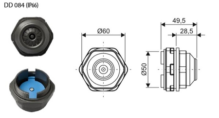 Element osuszający do odprowadzania kondensatu IP66 DV-1684-STE/DD 084