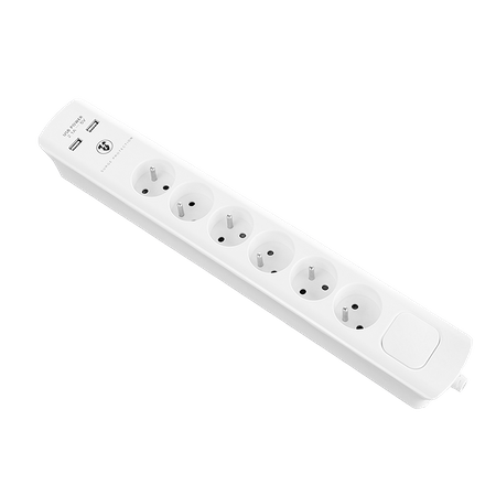 Listwa przeciwprzepięciowa. 6 gniazd 2P+Z (schuko). kabel 3x1.5mm2. długość 3m. z wyłącznikiem podświetlanym... ORAE13163(GS)/3M