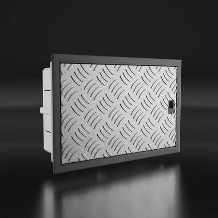 Rozdzielnica podtynkowa IP65 12 modułowa Ryflowane stalowe drzwi M-L 990.12.W