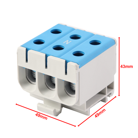 Złączka szynowa uniwersalna ETB 50/1x3 Al/Cu elektryczna śrubowa 6 otworów do kabli Elektro Becov UK3050.12