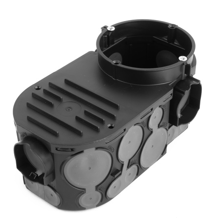 F-tronic Puszka instalacyjna podtynkowa 1 sztuka do elektroniki IT z membraną 67mm czarna VDE 7320009
