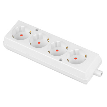 Gniazdo przenośne czterokrotne 4x 230V Schuko białe T-10972