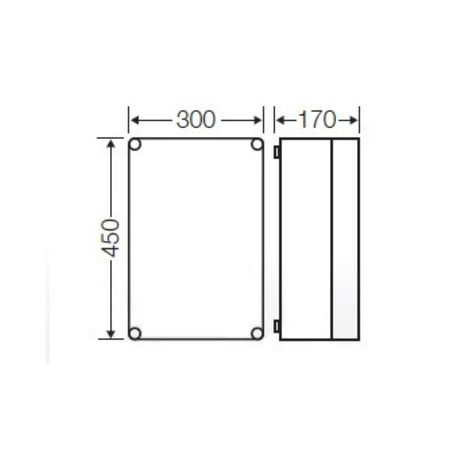 Hensel Obudowa puszka pusta K0300 bez przetłoczeń  pokrywa przeźroczysta IP66 300x450x170 6554