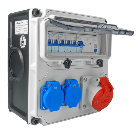 Rozdzielnica budowlana 2x16A 230V Schuko 1x16A CEE IP44 Skrzynka elektyczna BALS BL89010