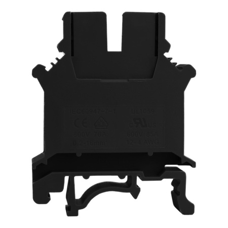 Złączka szynowa przelotowa czarna śrubowa 16mm2 1P VDE UL PC16-01P-13-00A(H)