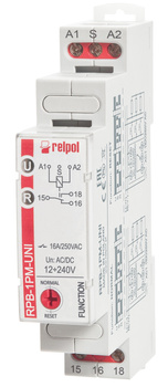 RPB-1PM-UNI Przekaźnik impulsowy-bistabilny, 1P, 16A, 12…240 V AC/DC, AgSnO2