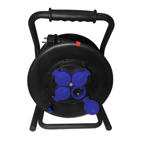 Przedłużacz bębnowy profesjonalny IP44. 4 gniazda 2P+Z (schuko). kabel gumowy olejoodporny. H07RN-F 3x2.5mm2. długość... OR-AE-13156(GS)/20M