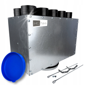 Skrzynka rozdzielcza rozdzielacz przelotowy wentylacja fi 200 10x75 mm E-KRT-10x75/200-OC