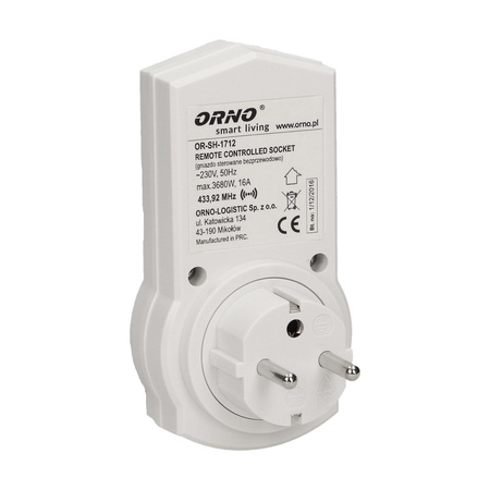 Gniazdo sieciowe sterowane bezprzewodowo. ORNO Smart Living OR-SH-1712