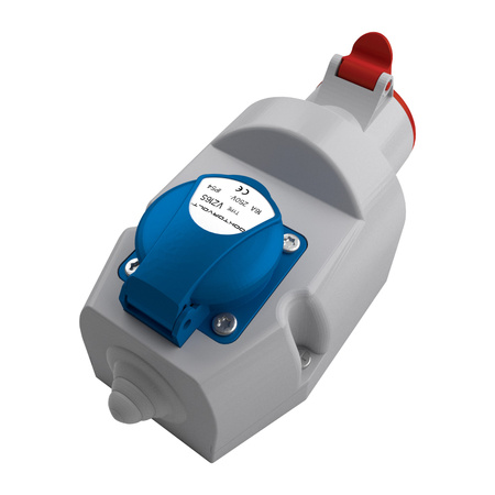 Gniazdo natynkowe siłowe CEE 16A/5P + 230V/16A IZVZ-S 1653 DV