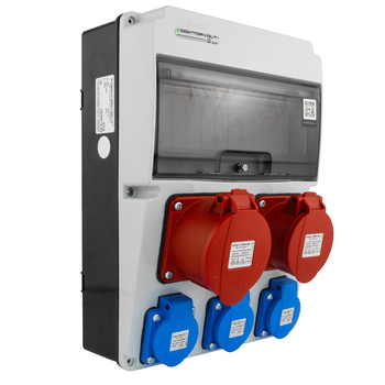 Rozdzielnica budowlana JUN 32A/16A z zabezpieczeniami 3x230V DOKTORVOLT® DV-6849-F