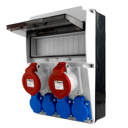 Rozdzielnica budowlana 4x230V 2x16A JUN bez zabezpieczeń gniazda Bals DOKTORVOLT DV-6863-F