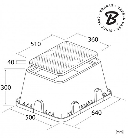 Skrzynia zaworowa "JUMBO" 64x50cm DSSZ-P6450G