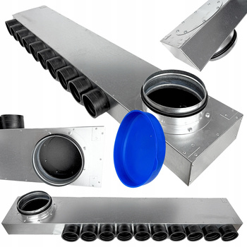 Skrzynka rozdzielcza rozdzielacz rurowy wentylacyjny fi 200 10x75 mm płaski E-KRRR-10x75/200-OC