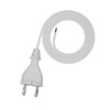 Przewód przyłączeniowy 1,5m z wtyczką prostą TYP E 230V 16A 2×1 mm² H05VV-F PP-21 biały W-98335