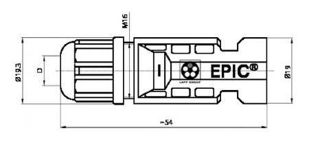 Epic Solar 4 M 4 - 6 mm2 MC4 Złącze przemysłowe fotowoltaiczne swobodne z podwójną zapadką męskie ze stykiem 44428201 Lapp Group 44428262
