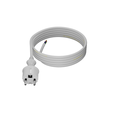 Przewód przyłączeniowy 3m z wtyczką prostą 250V 16A 3x1,5 mm² IP44 H05VV-F PP-40H biały W-98383