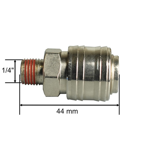 Szybkozłączka pneumatyczna typ żeński GZ 1/4"  z uszczelnieniem 3334