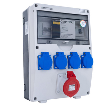 Rozdzielnica TD-S/FI 32A/5P 4x230V FR przycisk bezpieczeństwa DV-1499-F