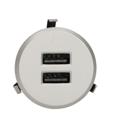 Ładowarka 2xUSB wpuszczana w blat. srebrna OR-AE-1368/G