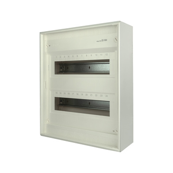 Rozdzielnica natynkowa 2 rzędowa 24 modułowa skrzynka elektryczna biała Hager Volta 2x12 VA24BN