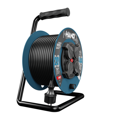 Przedłużacz bębnowy HAND PRO 20m 4x Gniazda 230V IP44 H05RN-F 3x2,5 mm² W-96316