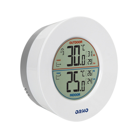 Bezprzewodowa stacja pogodowa z pomiarem temperatury zewnętrznej i wewnętrznej biało-szara OR-SP-3100/W-G