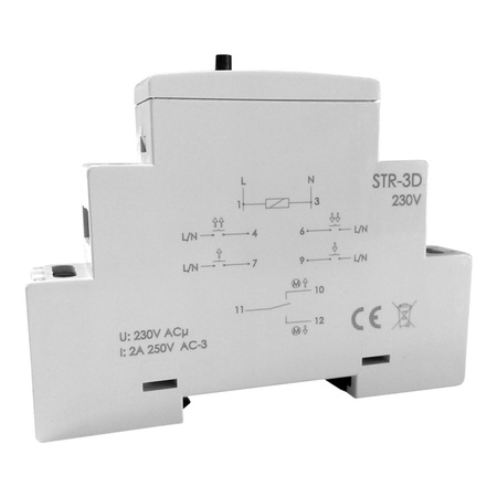 Sterownik rolet uniwersalny na szynę TH-35 mm do napędów 230V f&f STR-3D