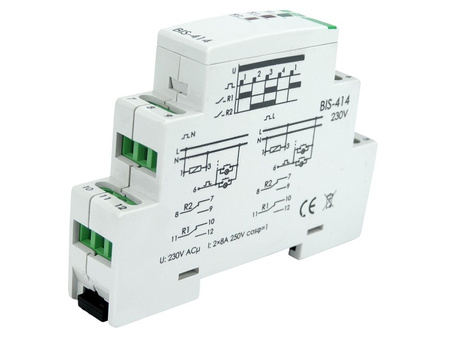 Przekaźnik impulsowy sekwencyjny świecznikowy 2x8A F&F BIS-414 230V