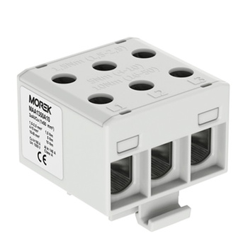 Złączka szynowa 1,5-50mm2 szara 6-otwor. zacisk. 3P Morek MAA1350A10