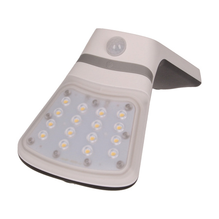 NOCTURNE LED 2W. lampa solarna z czujnikiem ruchu 120st. 240lm. IP65. 4000K. 1200mAh. podwójne źródło światła. biała OR-SL-6107WLR4