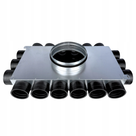Skrzynka rozdzielcza rozdzielacz rurowy wentylacyjny fi 200 18x75 mm płaski E-KRR-18x75/200-OC