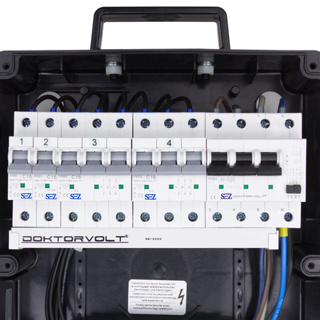 Rozdzielnica budowlana z kablem TD-S/FI 2x16A 4x230V SKH Schuko Doktorvolt DV-6800-D