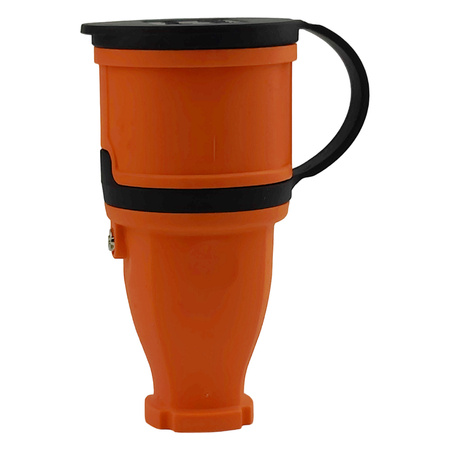 Gniazdo przenośne proste 16A 230V 2P+Z pomarańczowe Schuko 3101-304-2300