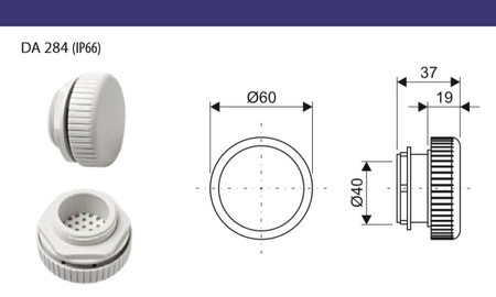 Wkład Element wyrównujący ciśnienie IP66 DV-1677-STE/DA 284