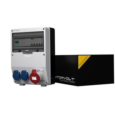 Rozdzielnica budowlana z licznikiem 3F Siemens pTD-S/FI 32A 2x230V gniazda Mennekes Schuko Doktorvolt DV-4807-D