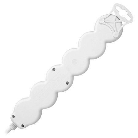 Przedłużacz 5-krotny 2P+Z (schuko). z wyłącznikiem. 3m H05VV-F 3x1.0mm2. Imax 10A. biały