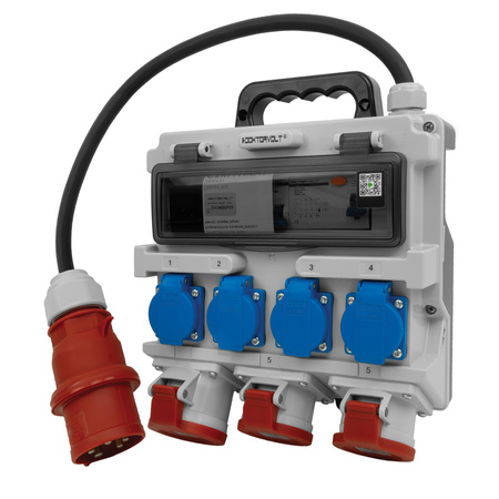 Rozdzielnica budowlana TR-S/FI 32A 2x16A 4x230V SKH Schuko Doktorvolt DV-7266-D